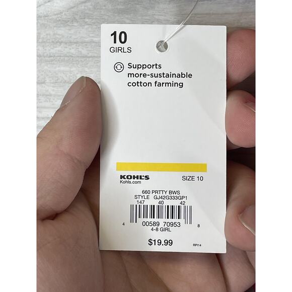 Jumping Beans Dress Girls 10 Pink Pretty Bows Short Sleeve Skater Ribbed - Picture 9 of 10